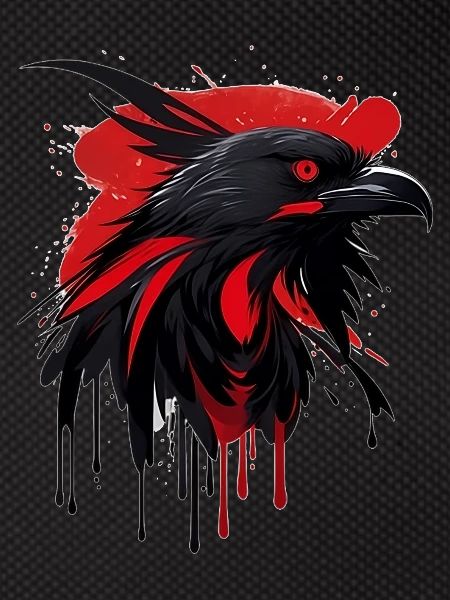 Fantasy bird red-black