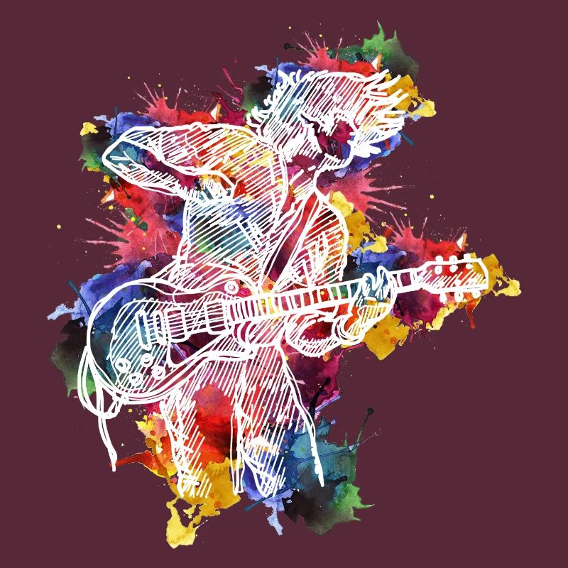 Conception aquarelle d'évolution de guitare pour
