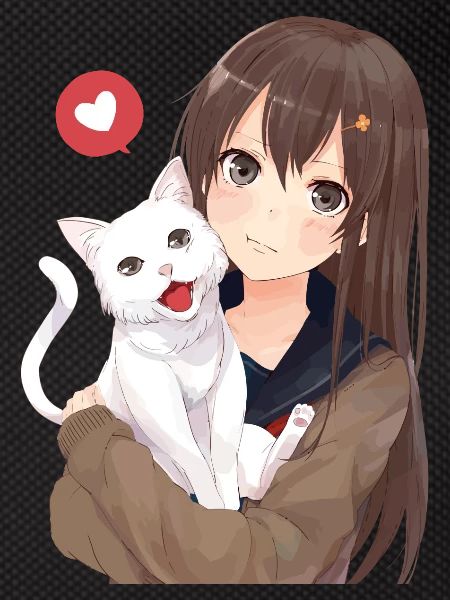 Fille avec le chat