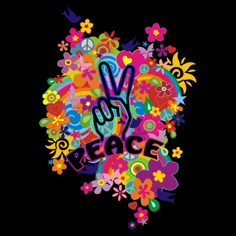NEW RAINBOW FLOWER POWER - PEACE