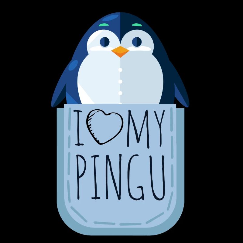 I love my Pingu Pinguin Brusttasche