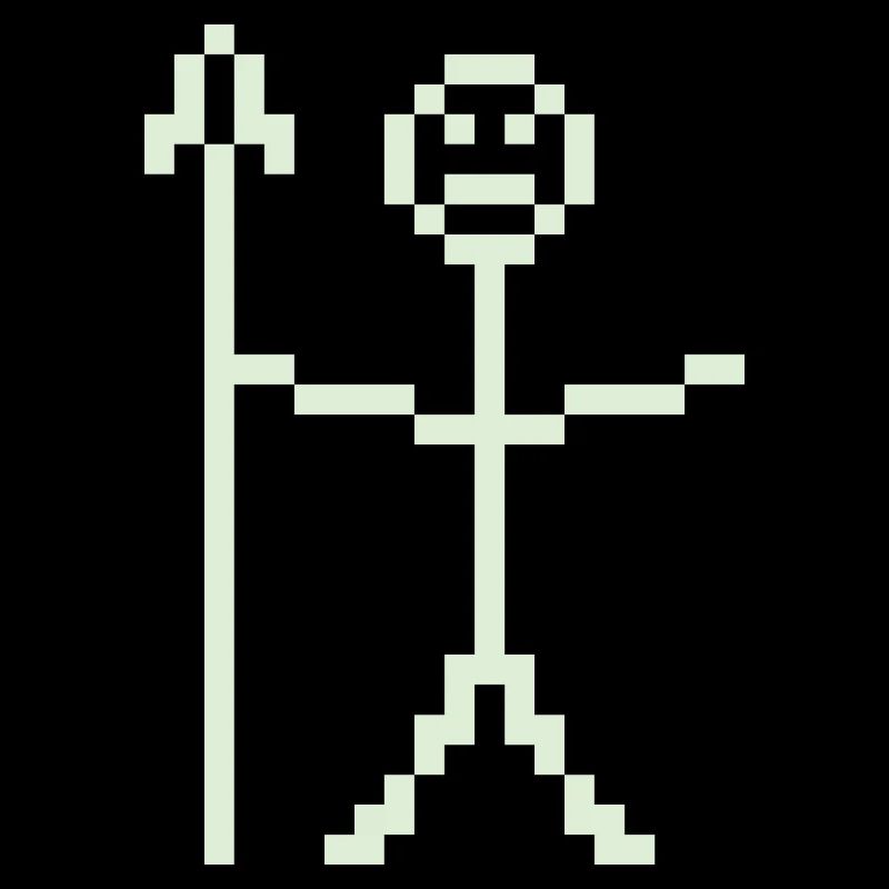 Strichmännchen Krieger Pixelart