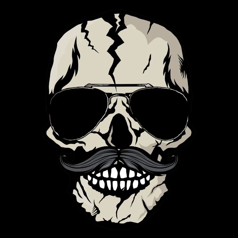 Schädel Hipster Schnurrbart Schädel