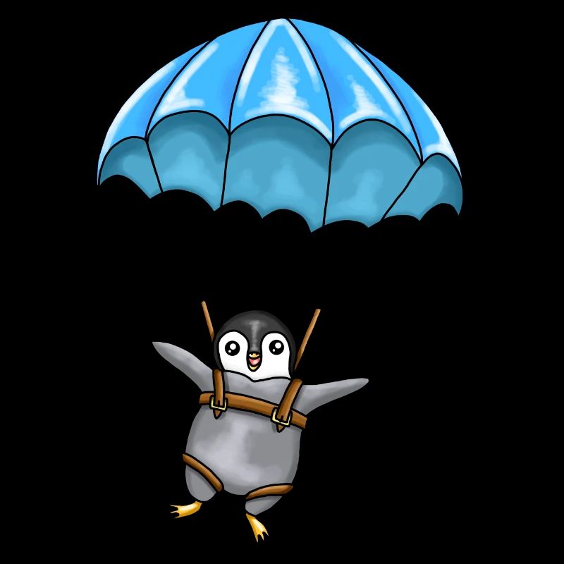 Pinguin mit Fallschirm