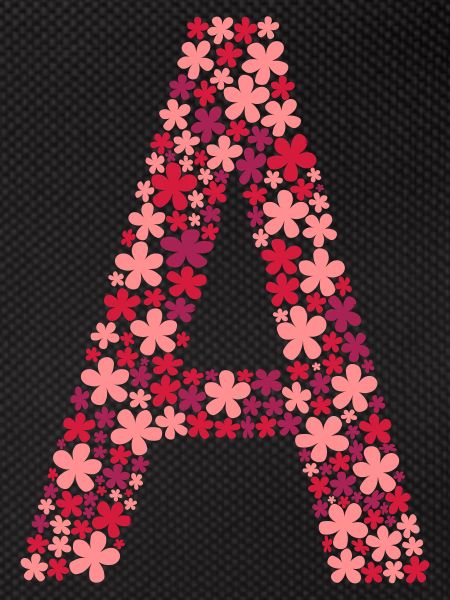 Buchstabe A Blumen farbig
