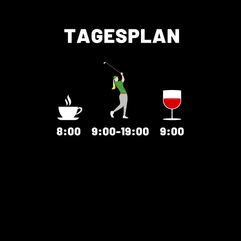 Golfer golfen Kaffee Wein tagesplan geschenk frau