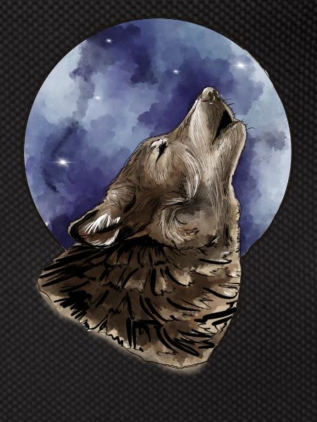 Wolf And Moon