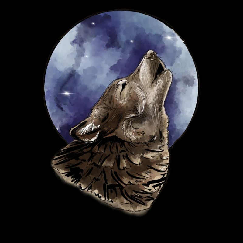 Wolf und Mond