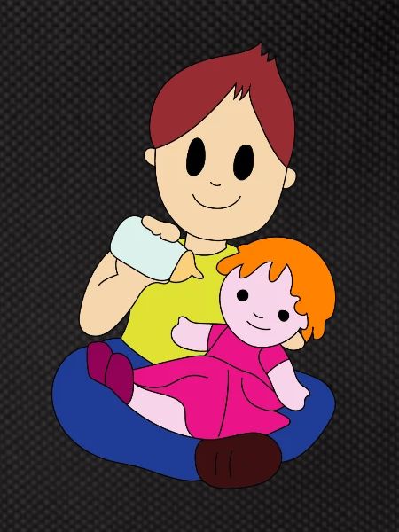 Boy with doll