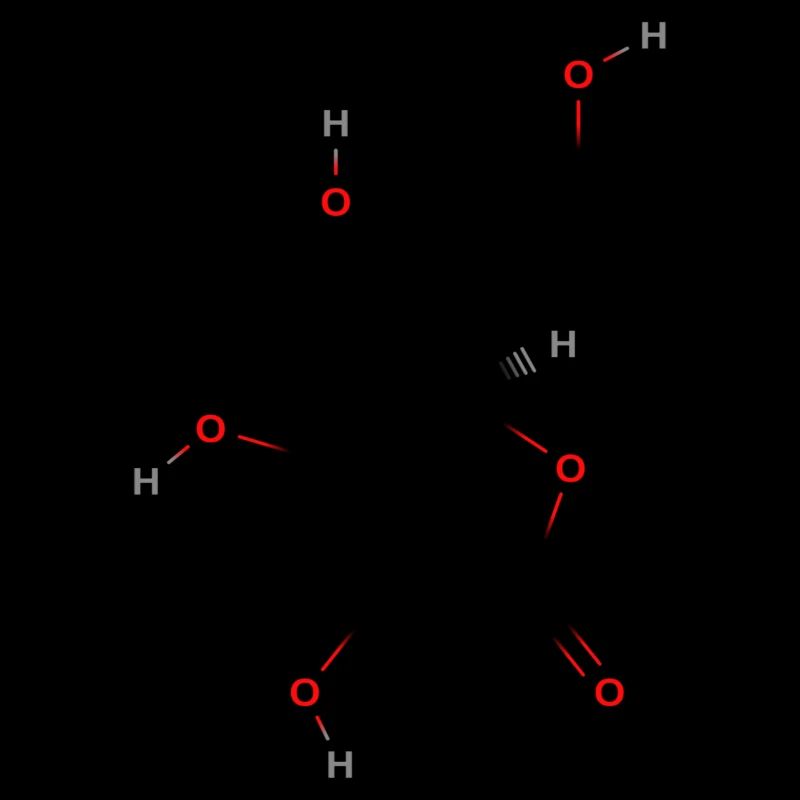 Vitamin C Molecule - Colored Structural Formula