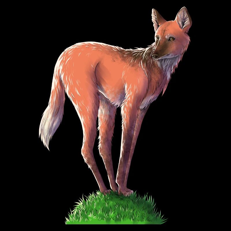 Mähnenwolf auf Hügel | Hund | Fuchs | Wolf