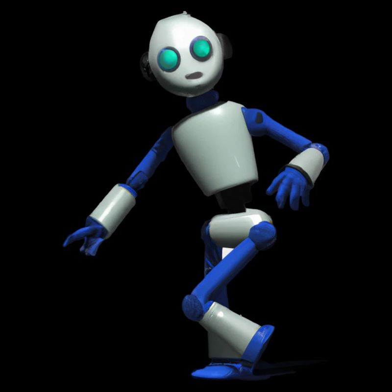 Robot de danse 3D en bleu et blanc