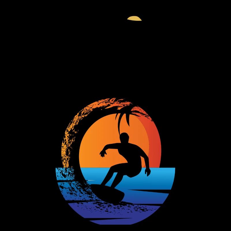 Planche de surf avec Sunset Red - Palmiers