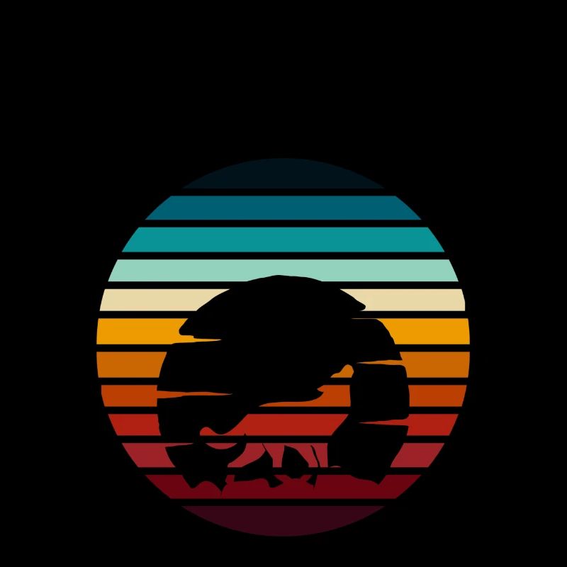 Lonely Wolf Retro 80s Style Hurlement