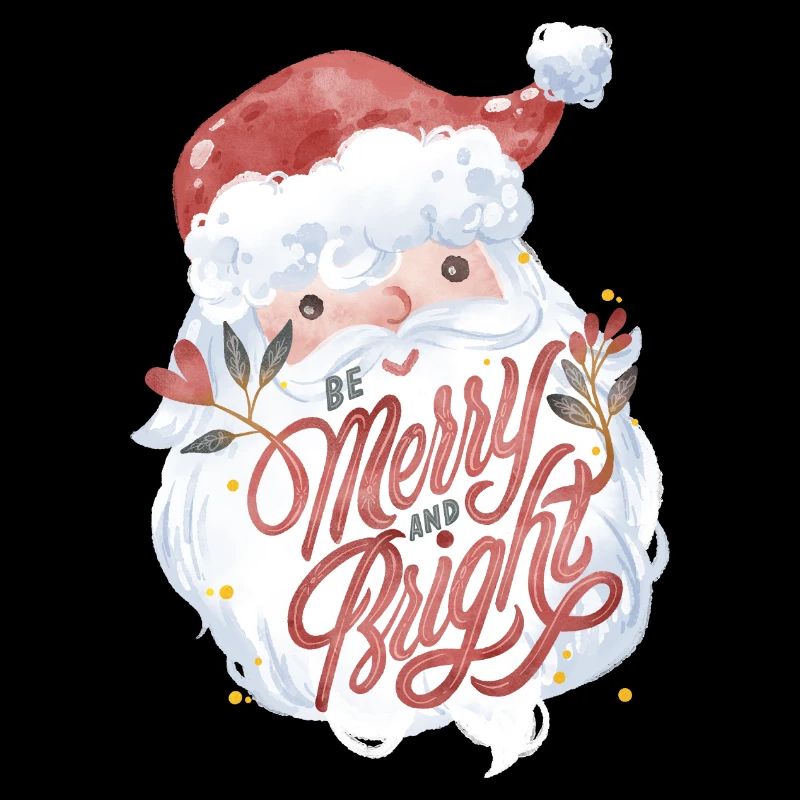 Süßer Weihnachtsmann lettering Be Merry and Bright