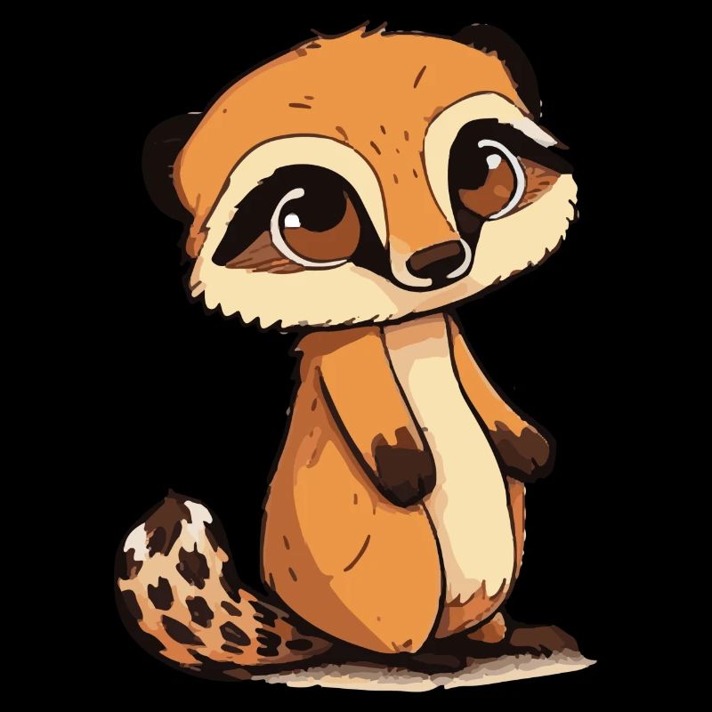 Comic Cute Kawaii Sticker Erdmännchen Hörnchen