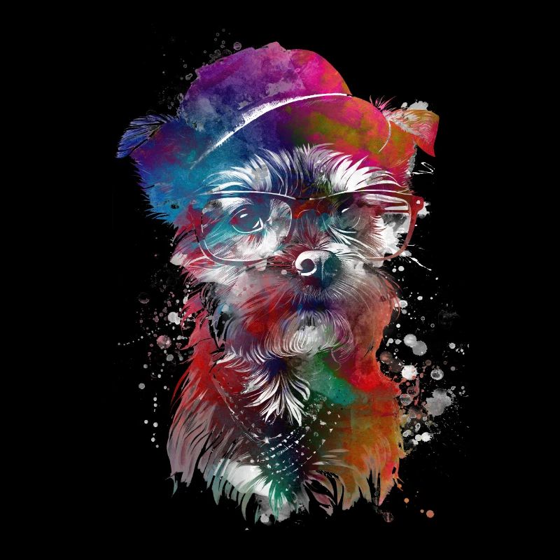 Chien hipster art graphique #dog