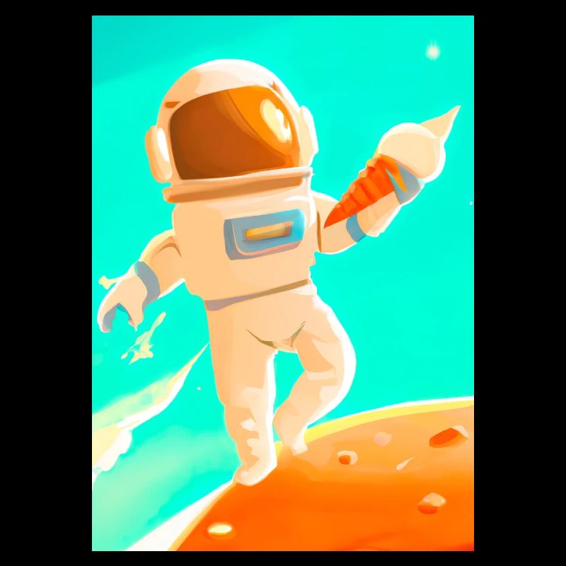 Astronaut mit Eiscreme