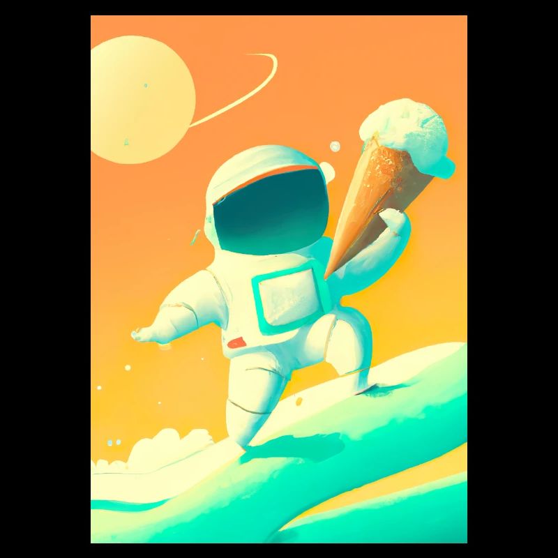 Astronaut mit Eiscreme