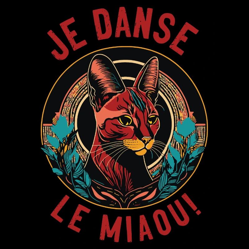 Portrait de chat art-déco : Je danse le miaou!