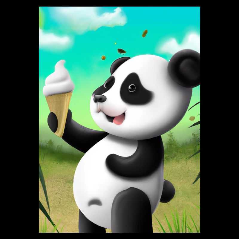 Panda mit Eiscreme