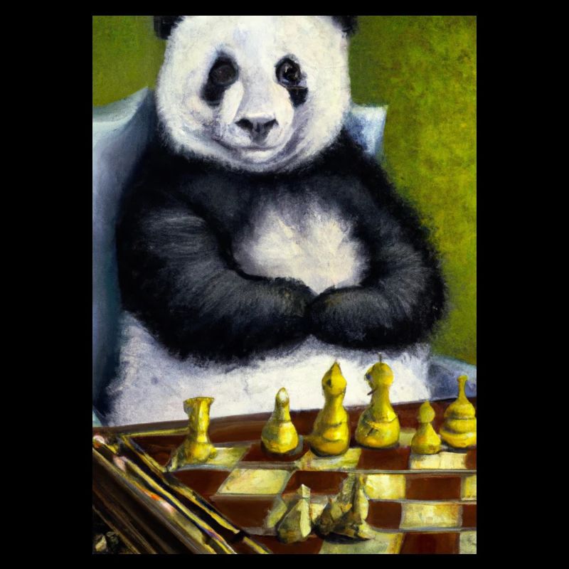 Panda spielt Schach