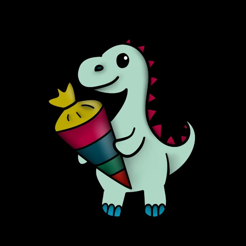 Dino avec cône d’école