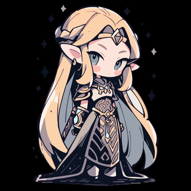 Princesse Chibi mignonne - Conception de conte de fées mignon