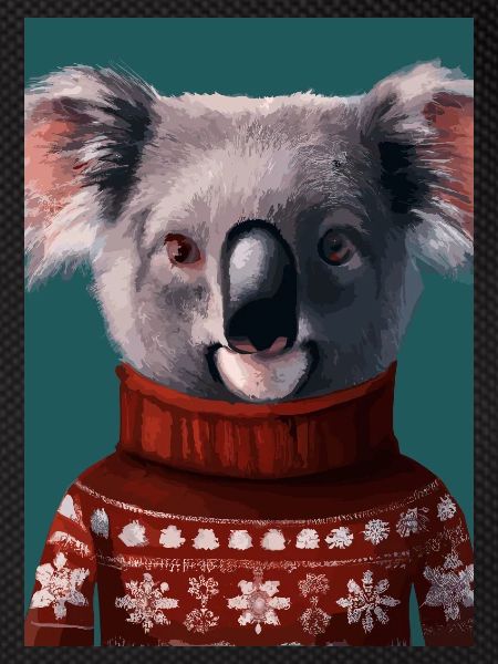 Koala im Weihnachtspullover