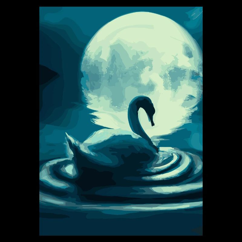 Schwan im Vollmond