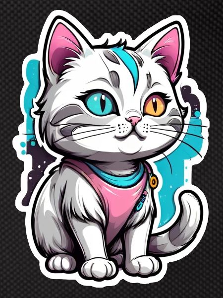 chat aquarelle kawaii