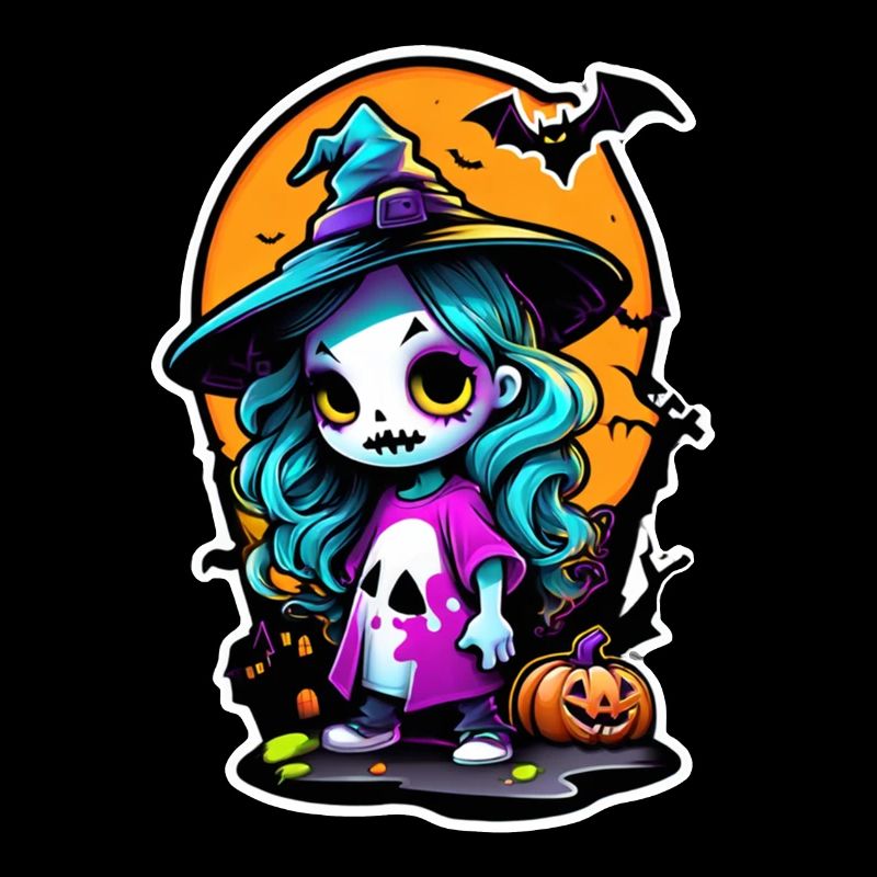 Halloween - Witch Pumpkin and Bat
