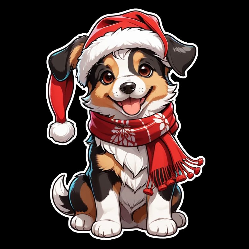 chien avec bonnet de noel