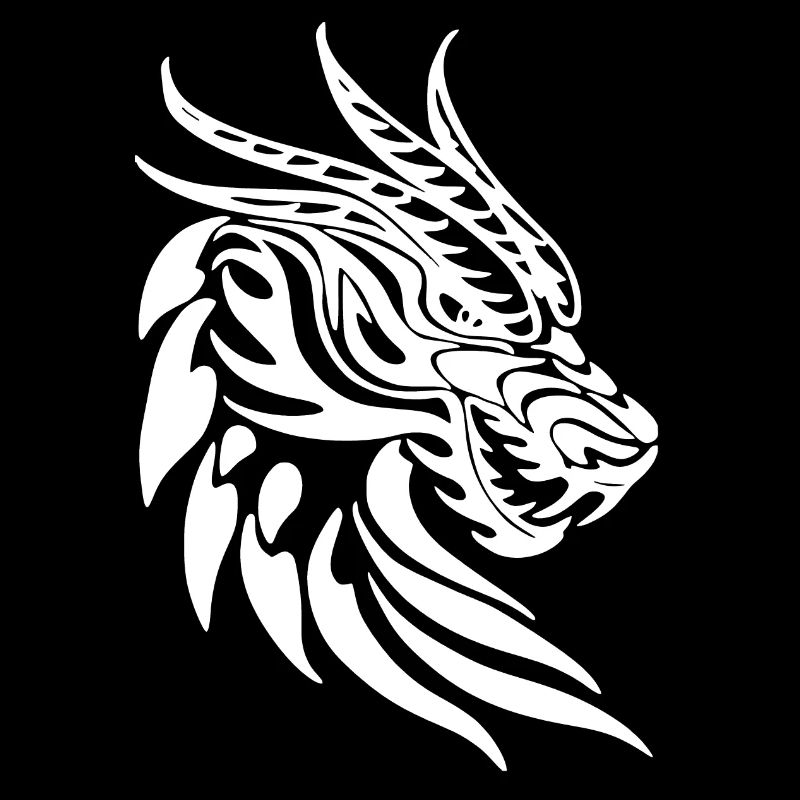 Fantasy Dragon Head Anime Tattoo Mythical Reptile
