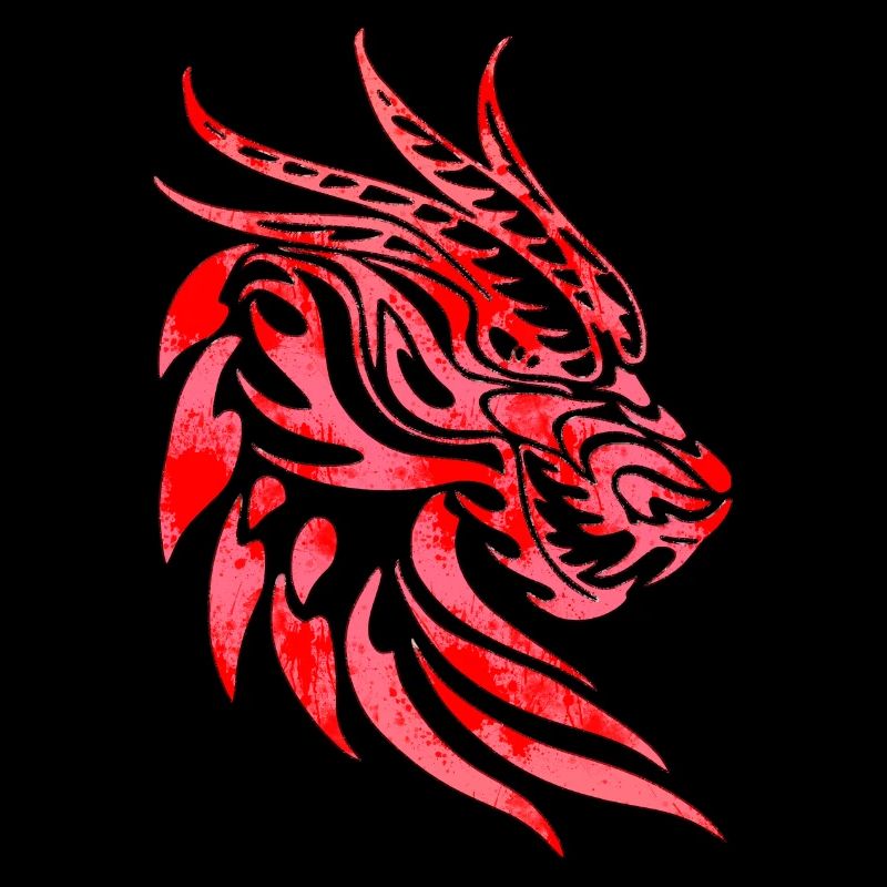 Fantasy Dragon Head Anime Tattoo Mythical Reptile