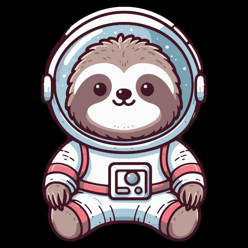 Cute sloth in astronaut suit, outer space