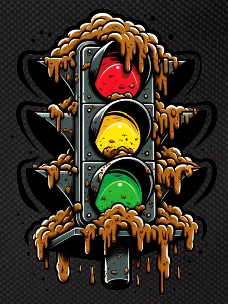 Classic German traffic light