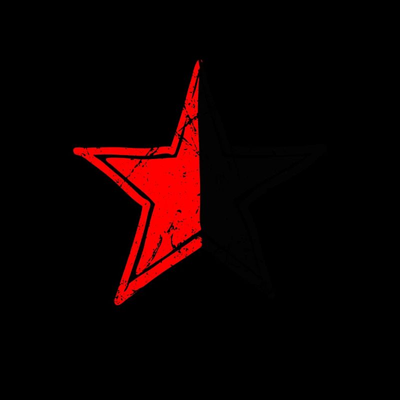 star red black drawn patina path turned
