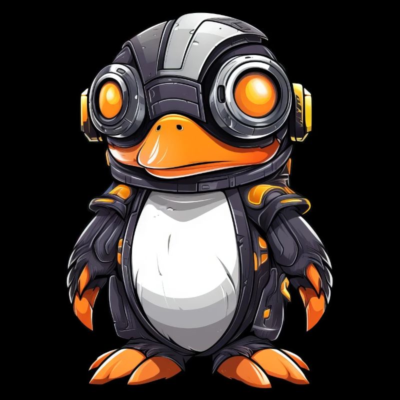 Pinguin Cyborg Roboter Cool