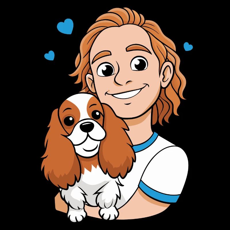 Cavalier King Charles Spaniel Kuscheln mit Mensch