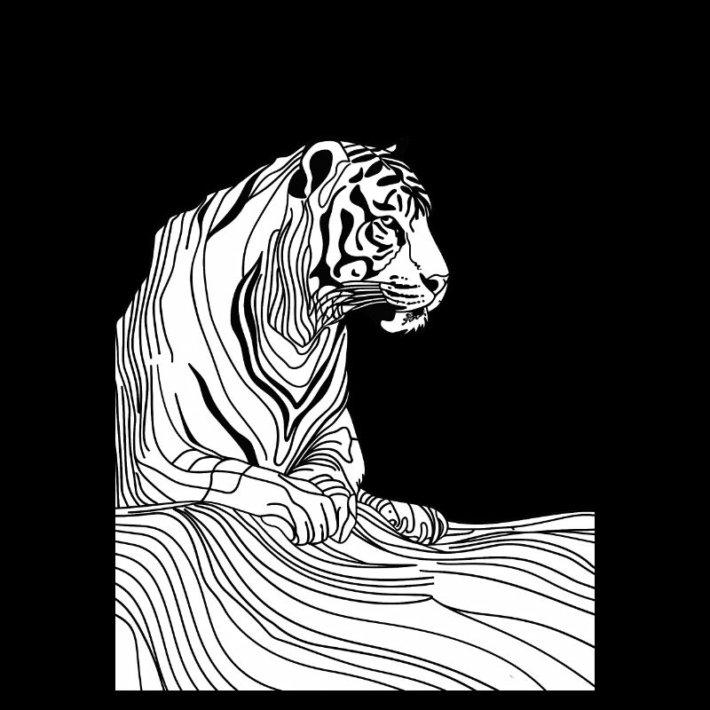 Tiger-Kunstlinien #tiger