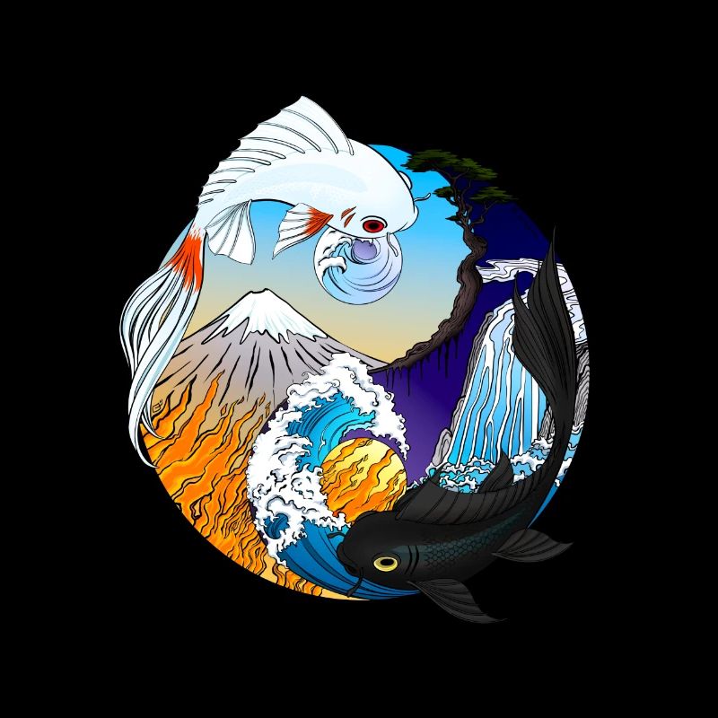 Koi Carp - Yin Yang - Symbol - Balance