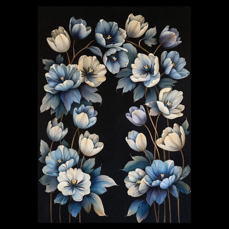Affiche Fleurs Bleues 5