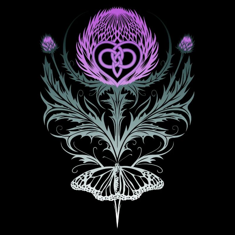 Distel mit Schmetterling Mutterknoten