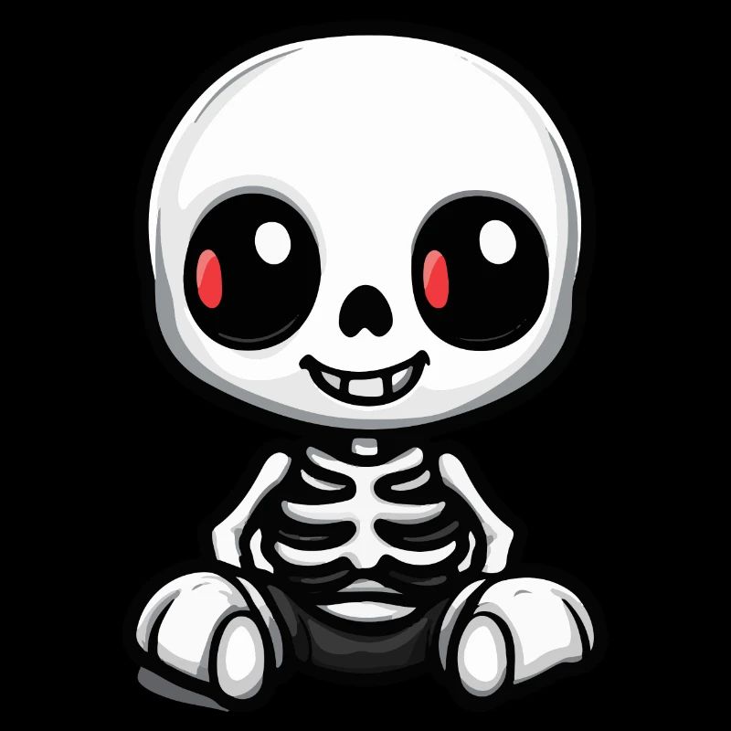 Squelette mignon Halloween bande dessinée