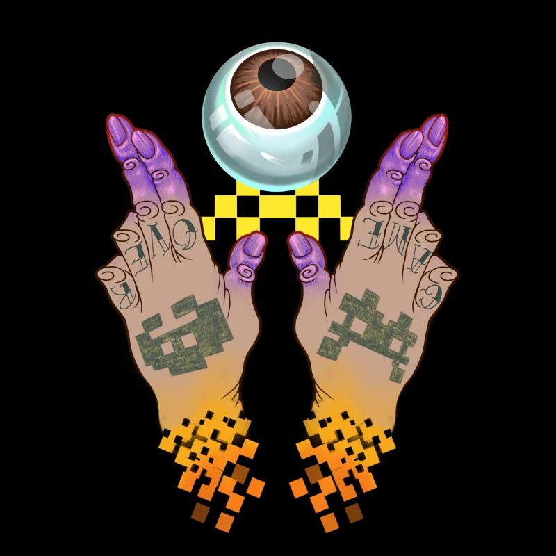 hands eye print
