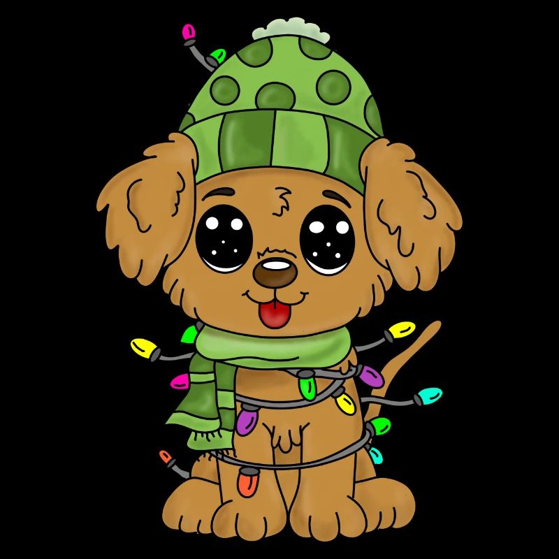 Chien avec des décorations de Noël