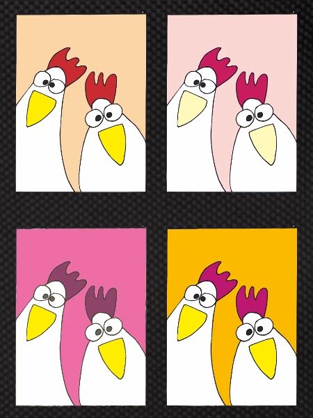 Funny Chickens Popart