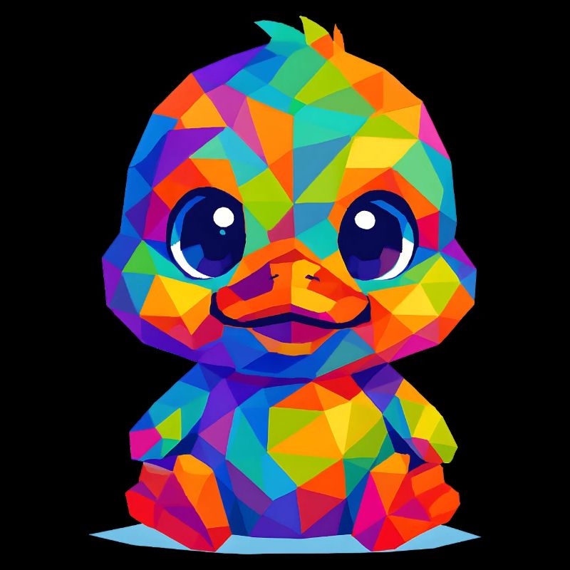 WPAP polygone style Kawaii animaux bébé canard poussin