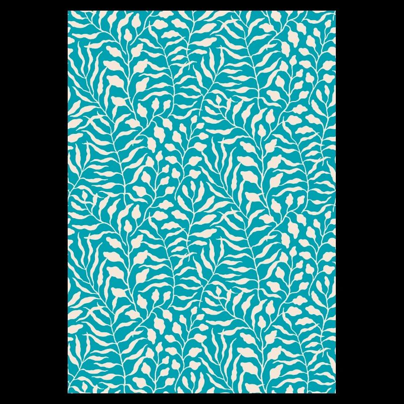 Blue Palm Leaf Design